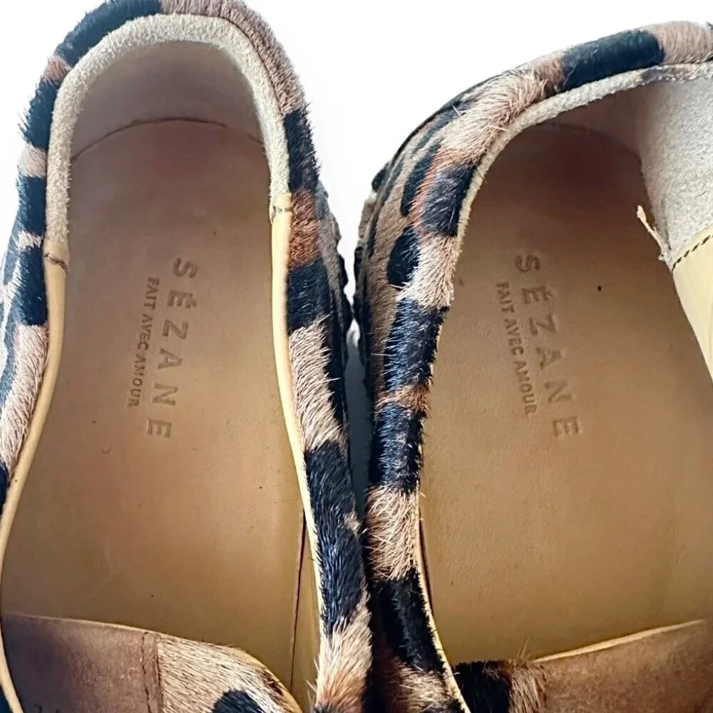 Sezane Julie Espadrilles Sneakers in animal print pony hair Size 38EU/FR